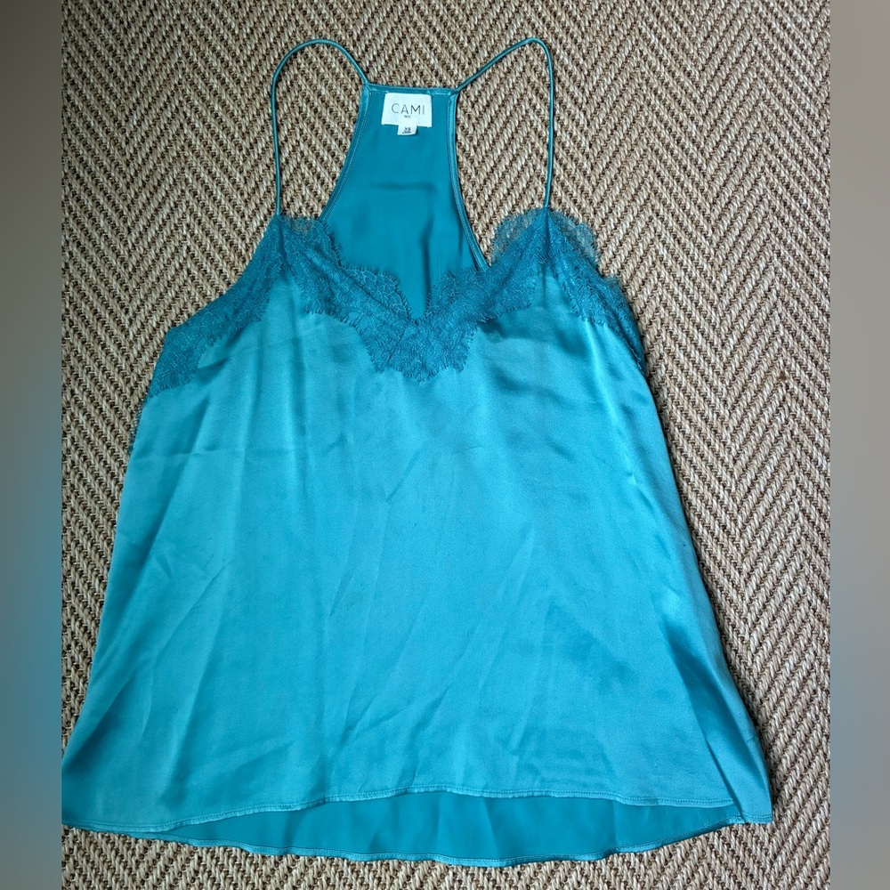 Teal Lace Trim Cami NYC Top